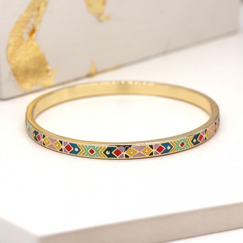 Golden Finish Bangle with Tribal Inspired Enamel Design by Peace of Mind